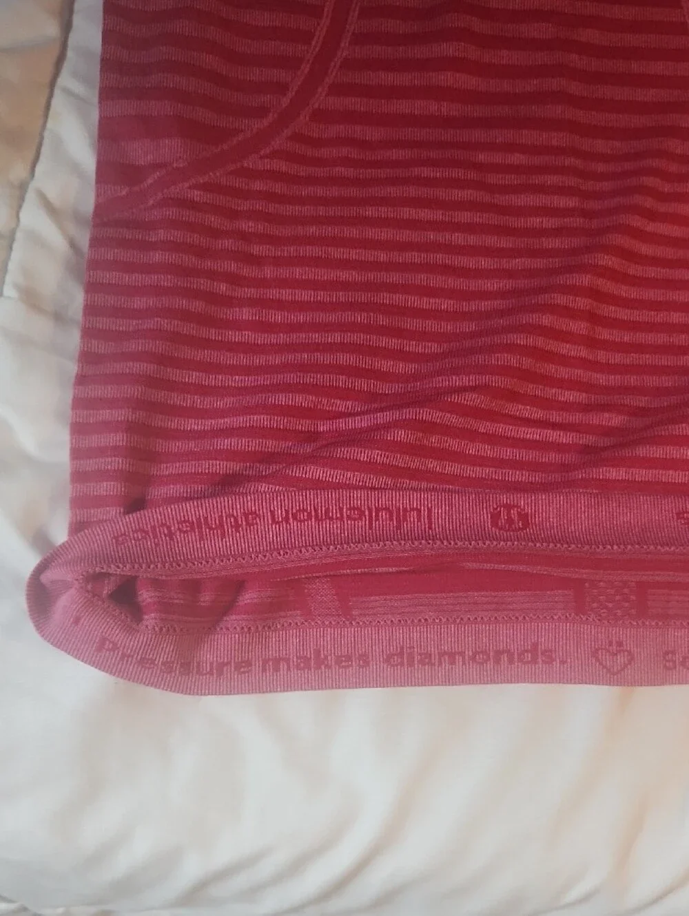 lululemon athletica Pink Striped Short Sleeve Tee - Picture 2 of 4